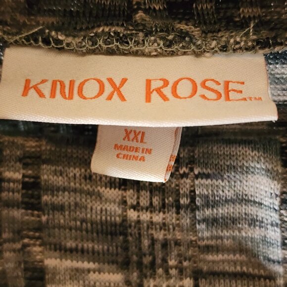 Knox Rose Plaid Cowl Neck Sweater Top XXL Gray Black Cozy Stretch Lounge - Picture 9 of 9